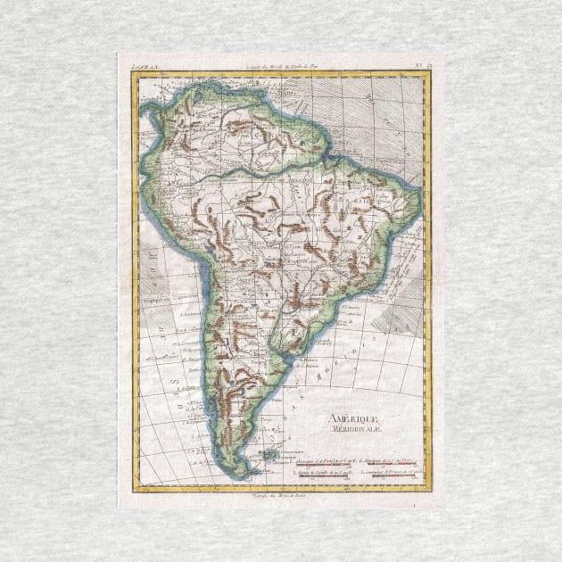 Vintage Map of South America (1780) by Bravuramedia